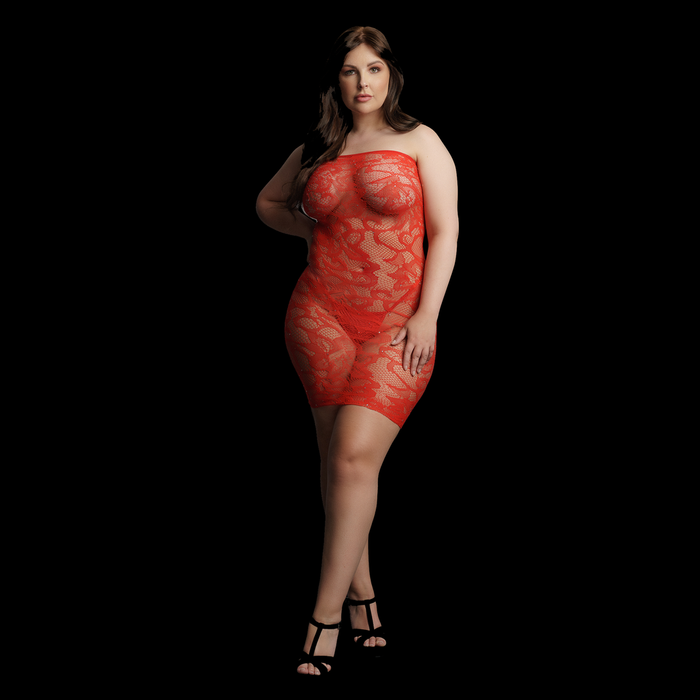 Le Désir Star Rhinestone Dress Red Plus Size