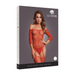 Le Désir Shimmering Off The Shoulder Bodystocking Red Gold Glitter