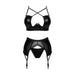 Obsessive Norides Lingerie Set 3 Stuks Zwart