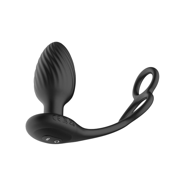 Nexus Tornado Rotating Plug With Cock & Ball Rings Black