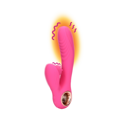 Tongue Flickering And Heating Rabbit Vibrator Exuberant Pink