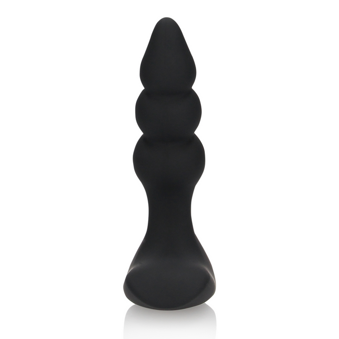 Beaded Vibrating Anal Plug With Remote Control Licorice Black