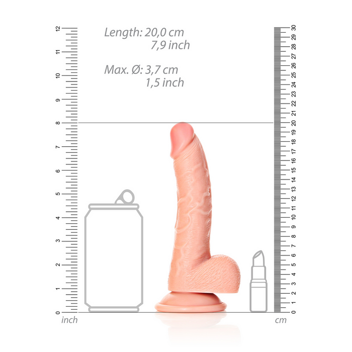 RealRock Gebogen Realistische Dildo Met Ballen 18 Cm