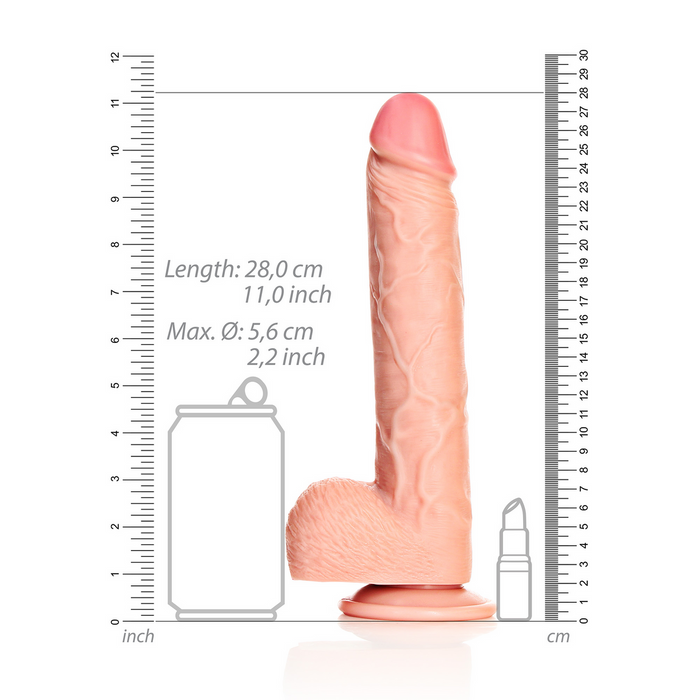 RealRock Rechte Realistische Dildo Met Ballen 25,5 Cm