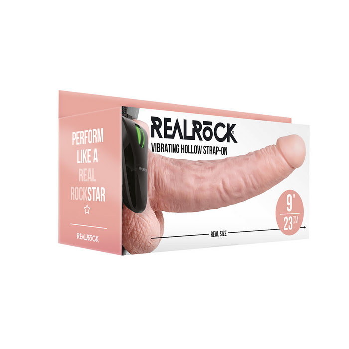 RealRock Holle Vibrerende Voorbind Dildo 23 Cm