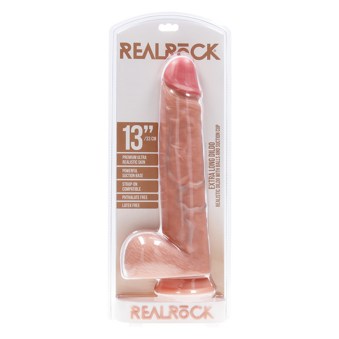 RealRock Rechte Realistische Dildo Met Ballen 33 Cm