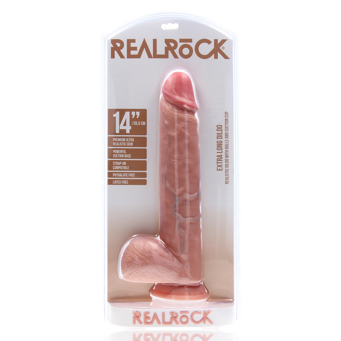 RealRock Rechte Realistische Dildo Met Ballen 35,5 Cm