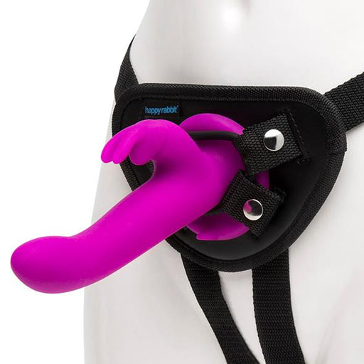 Happy Rabbit Vibrerende Voorbind Vibrator met Harnas Paars